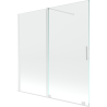 Mexen Velar Duschabtrennung für die Badewanne, 2-flügelig, verschiebbar, 160 x 150 cm, transparent, weiß - 896-160-000-01-20