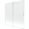 Mexen Velar paroi de baignoire à deux volets coulissants 160 x 150 cm, transparent, blanc - 896-160-000-01-20