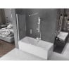 Mexen Velar paroi de baignoire à deux volets coulissants 160 x 150 cm, transparent, blanc - 896-160-000-01-20