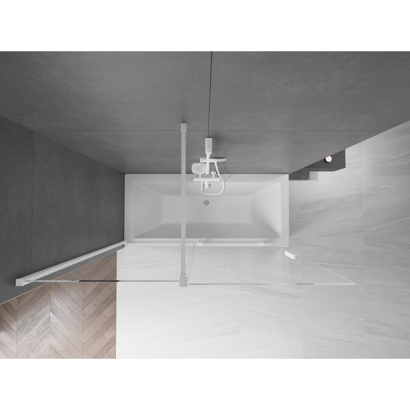 Mexen Velar 2-delige verschuifbare badwand 160 x 150 cm, transparant, wit - 896-160-000-01-20