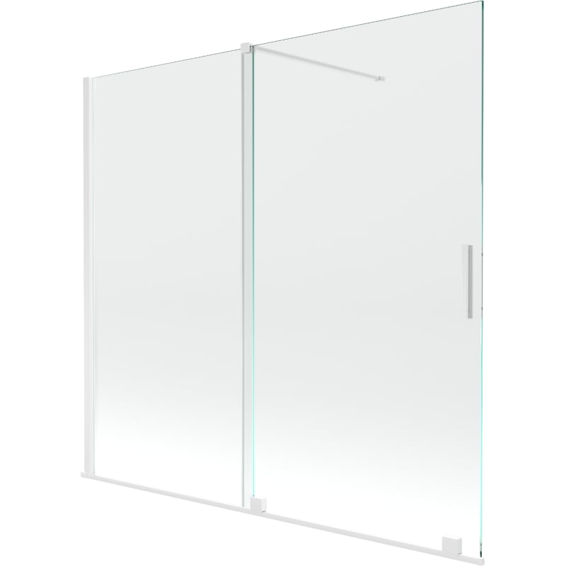 Mexen Velar klizna za kada s dva krila koja se razvlači 170 x 150 cm, prozirna, bijela - 896-170-000-01-20