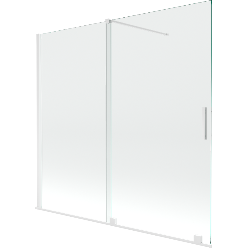 Mexen Velar vannas ekrāns, 2-spārnu bīdāmais 170 x 150 cm, caurspīdīgs, balts - 896-170-000-01-20