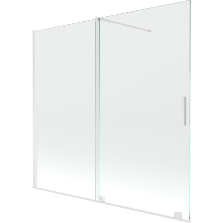 Mexen Velar paroi de baignoire 2 volets coulissants 170 x 150 cm, transparent, blanc - 896-170-000-01-20