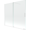Mexen Velar badwand 2-delig schuifbaar 170 x 150 cm, transparant, wit - 896-170-000-01-20