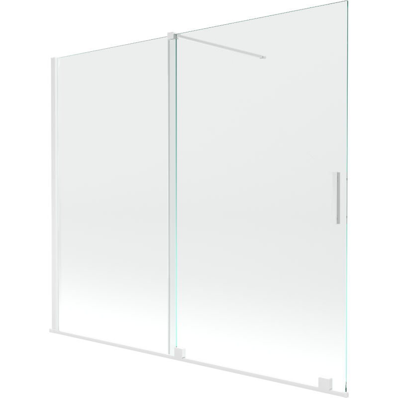 Mexen Velar Duschwand, 2-flügelig, zweigeteilt, 180 x 150 cm, transparent, weiß - 896-180-000-01-20