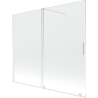 Mexen Velar Duschwand, 2-flügelig, zweigeteilt, 180 x 150 cm, transparent, weiß - 896-180-000-01-20