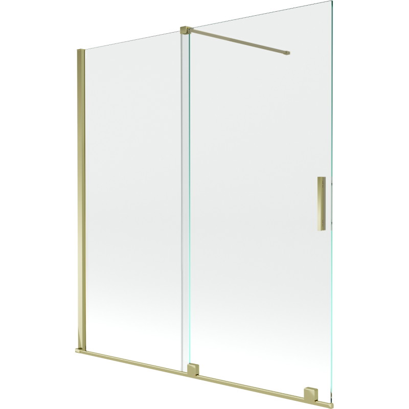 Mexen Velar zweiflügelige verschiebbare Duschabtrennung 150 x 150 cm, transparent, gold - 896-150-000-01-50