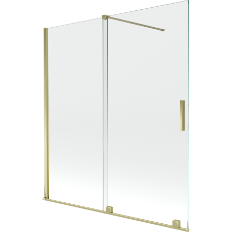 Mexen Velar Badewannen-Paravent, 2-flügelig, schiebbar, 150 x 150 cm, transparent, gold - 896-150-000-01-50
