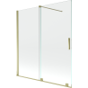 Mexen Velar Badewannen-Paravent, 2-flügelig, schiebbar, 150 x 150 cm, transparent, gold - 896-150-000-01-50