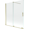 Mexen Velar parawan nawannowy 2-skrzydłowy rozsuwany 150 x 150 cm, transparent, złoty - 896-150-000-01-50