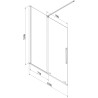 Mexen Velar parawan nawannowy 2-skrzydłowy rozsuwany 150 x 150 cm, transparent, złoty - 896-150-000-01-50