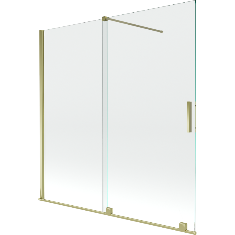 Mexen Velar 2-delad skjutbar duschvägg 160 x 150 cm, transparent, guld - 896-160-000-01-50