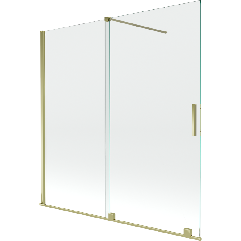Mexen Velar Duschwand 2-flügelig verschiebbar 160 x 150 cm, transparent, gold - 896-160-000-01-50