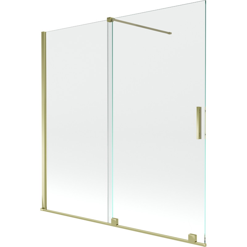 Mexen Velar tweevoudig verschuifbaar badscherm 160 x 150 cm, transparant, goud - 896-160-000-01-50
