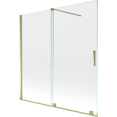 Mexen Velar Duschwand 2-flügelig verschiebbar 160 x 150 cm, transparent, gold - 896-160-000-01-50