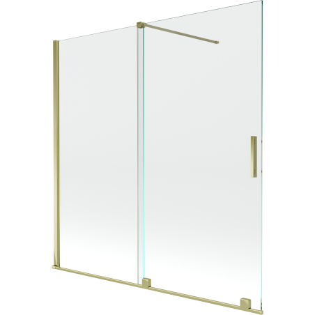 Mexen Velar parawan nawannowy 2-skrzydłowy rozsuwany 160 x 150 cm, transparent, złoty - 896-160-000-01-50