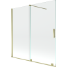 Mexen Velar mampara de bañera de 2 hojas correderas 160 x 150 cm, transparente, dorado - 896-160-000-01-50
