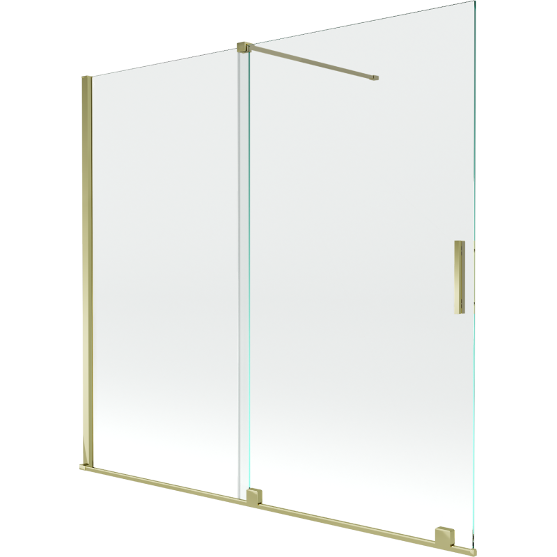 Mexen Velar badwand 2-delige schuifbaar 170 x 150 cm, transparant, goud - 896-170-000-01-50