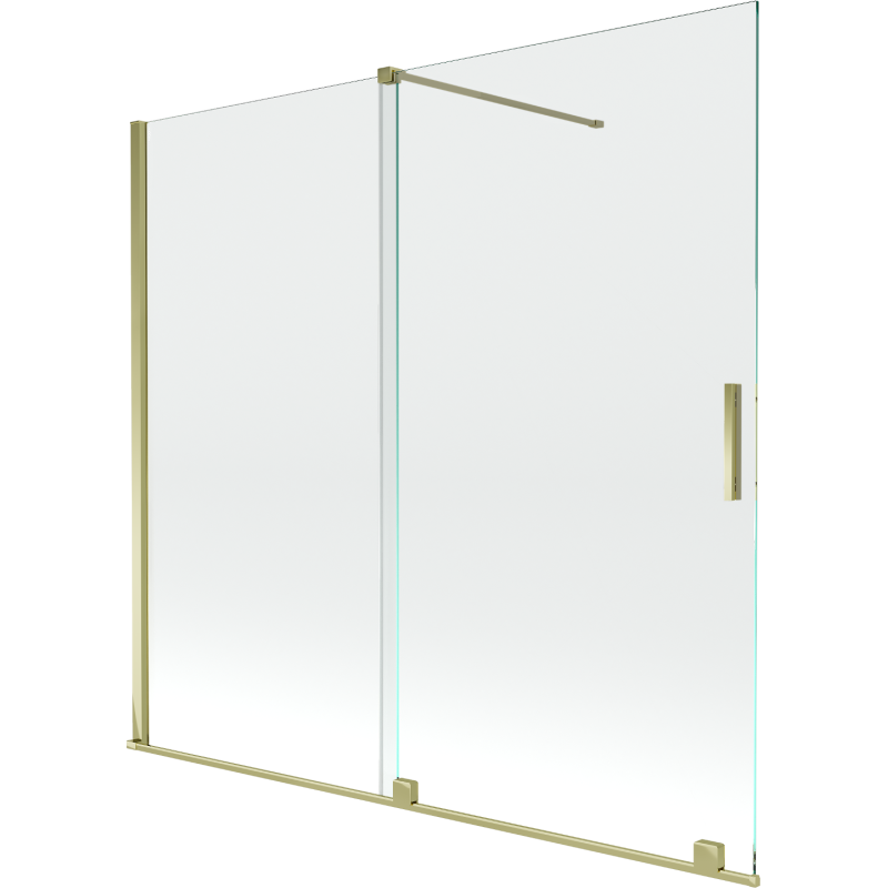 Mexen Velar Duschabtrennung 2-flügelig verschiebbar 170 x 150 cm, transparent, gold - 896-170-000-01-50