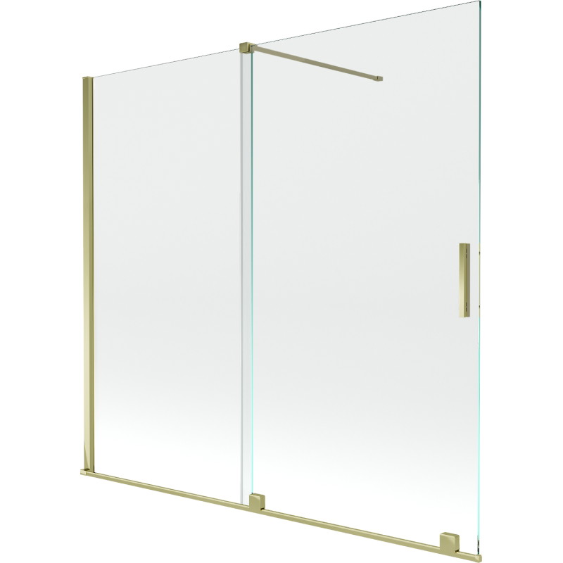 Mexen Velar tweedelige, verschuifbare badwand 170 x 150 cm, transparant, goud - 896-170-000-01-50