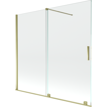 Mexen Velar duschvägg 2-delad skjutbar 170 x 150 cm, transparent, guld - 896-170-000-01-50