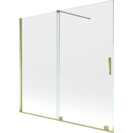 Mexen Velar paravent de baignoire coulissant à 2 volets 170 x 150 cm, transparent, doré - 896-170-000-01-50
