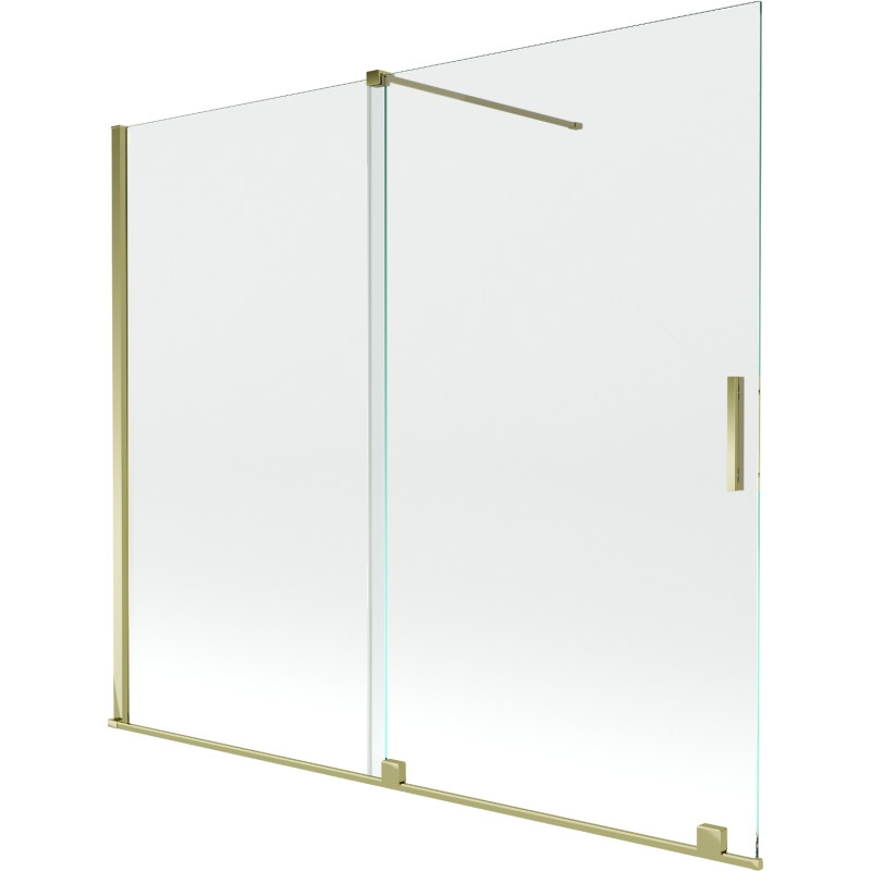 Mexen Velar 2-delige schuifbare badwand 180 x 150 cm, transparant, goud - 896-180-000-01-50