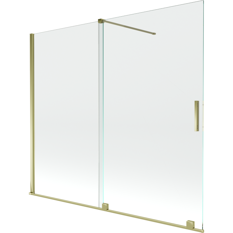 Mexen Velar Badewannenfaltwand 2-flügelig verschiebbar 180 x 150 cm, transparent, gold - 896-180-000-01-50
