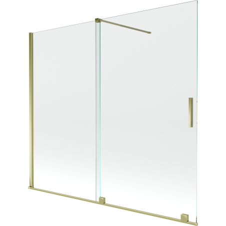 Mexen Velar parawan nawannowy 2-skrzydłowy rozsuwany 180 x 150 cm, transparent, złoty - 896-180-000-01-50