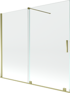 Mexen Velar mampara de baño de 2 puertas correderas 180 x 150 cm, transparente, dorado - 896-180-000-01-50