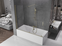 Mexen Velar 2-panel sliding bathtub screen 180 x 150 cm, transparent, gold - 896-180-000-01-50