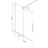 Mexen Velar Duschwand 2-flügelig verschiebbar 150 x 150 cm, transparent, gold gebürstet - 896-150-000-01-55