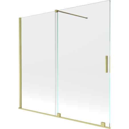 Mexen Velar Badewannenfaltwand 2-flügelig verschiebbar 160 x 150 cm, transparent, gold gebürstet - 896-160-000-01-55