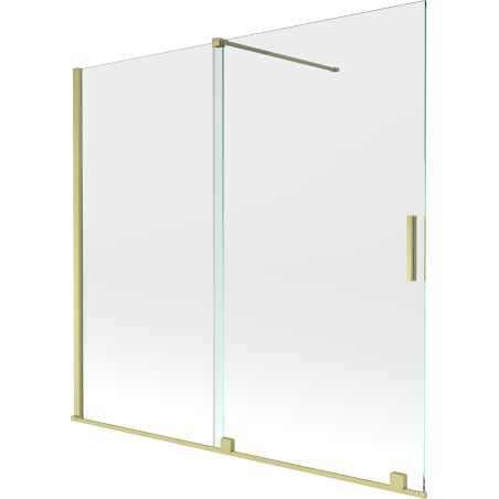 Mexen Velar mampara de bañera de 2 hojas deslizante 160 x 150 cm, transparente, dorada cepillada - 896-160-000-01-55