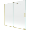 Mexen Velar Badewannenfaltwand 2-flügelig verschiebbar 160 x 150 cm, transparent, gold gebürstet - 896-160-000-01-55
