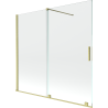 Mexen Velar parawan nawannowy 2-skrzydłowy rozsuwany 160 x 150 cm, transparent, złoty szczotkowany - 896-160-000-01-55
