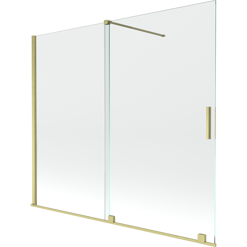 Mexen Velar, 2-flügelige Duschwand, 180 x 150 cm, transparent, gebürstet gold - 896-180-000-01-55