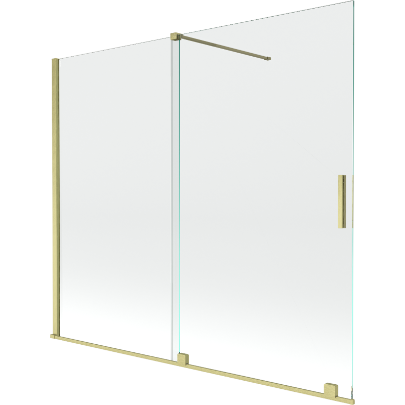 Mexen Velar mampara de baño corredera de 2 hojas 180 x 150 cm, transparente, oro cepillado - 896-180-000-01-55