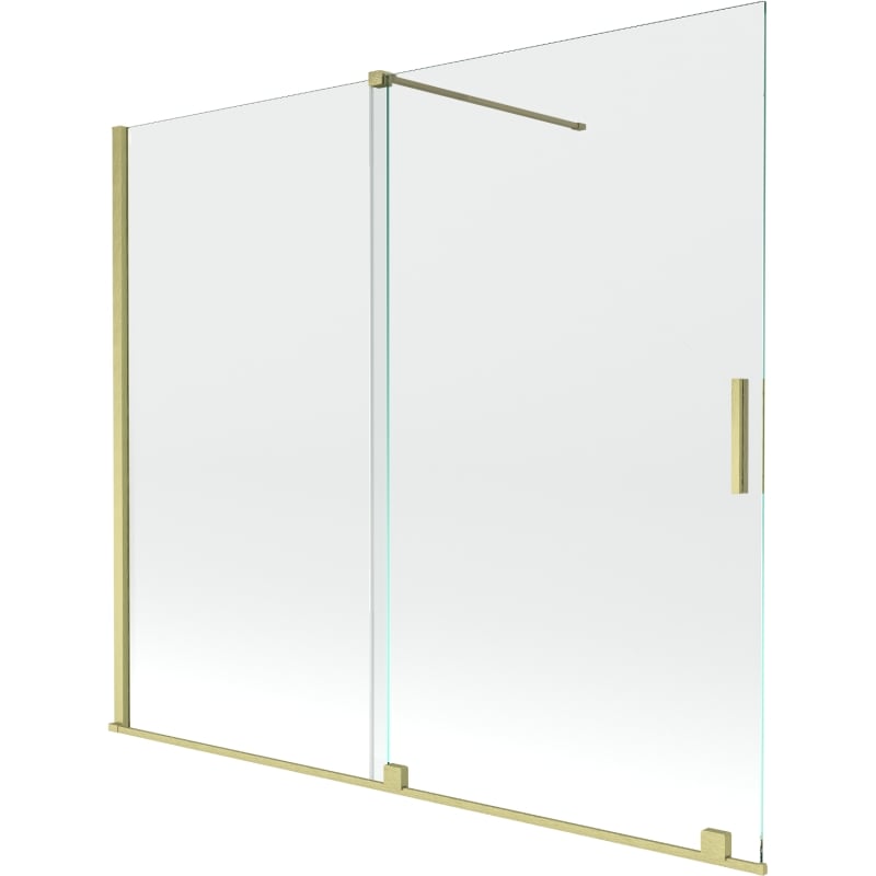 Mexen Velar parawan nawannowy 2-skrzydłowy rozsuwany 180 x 150 cm, transparent, złoty szczotkowany - 896-180-000-01-55