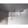 Mexen Velar tweedelige, uitschuifbare badwand 150 x 150 cm, transparant, roze goud - 896-150-000-01-60