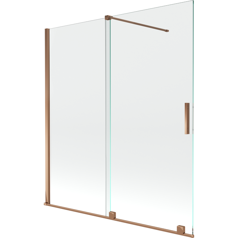 Mexen Velar Duschwand 2-teilig verschiebbar 150 x 150 cm, transparent, Roségold - 896-150-000-01-60