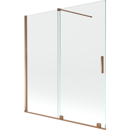 Mexen Velar 2-flügelige, 150 x 150 cm große, transparente Duschwand, Roségold - 896-150-000-01-60