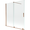 Mexen Velar mampara de bañera de 2 hojas correderas 150 x 150 cm, transparente, oro rosa - 896-150-000-01-60