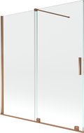 Mexen Velar 2-wing sliding bathtub screen 150 x 150 cm, transparent, rose gold - 896-150-000-01-60