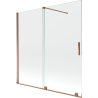 Mexen Velar Badewannenabtrennung 2-flügelig, verschiebbar 160 x 150 cm, transparent, Roségold - 896-160-000-01-60