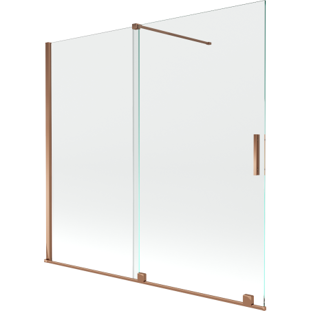 Mexen Velar badwand 2-delige schuifdeur 170 x 150 cm, transparant, roze goud - 896-170-000-01-60
