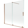 Mexen Velar mampara de ducha de 2 hojas correderas 170 x 150 cm, transparente, oro rosa - 896-170-000-01-60