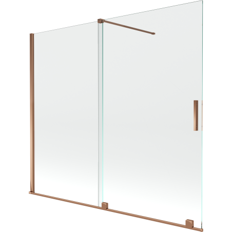 Mexen Velar badwand 2-delig schuifbaar 180 x 150 cm, transparant, roze goud - 896-180-000-01-60