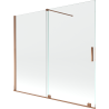 Mexen Velar Badewannenabtrennung 2-flügelig verschiebbar 180 x 150 cm, transparent, Roségold - 896-180-000-01-60