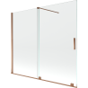 Mexen Velar parawan nawannowy 2-skrzydłowy rozsuwany 180 x 150 cm, transparent, różowe złoto - 896-180-000-01-60